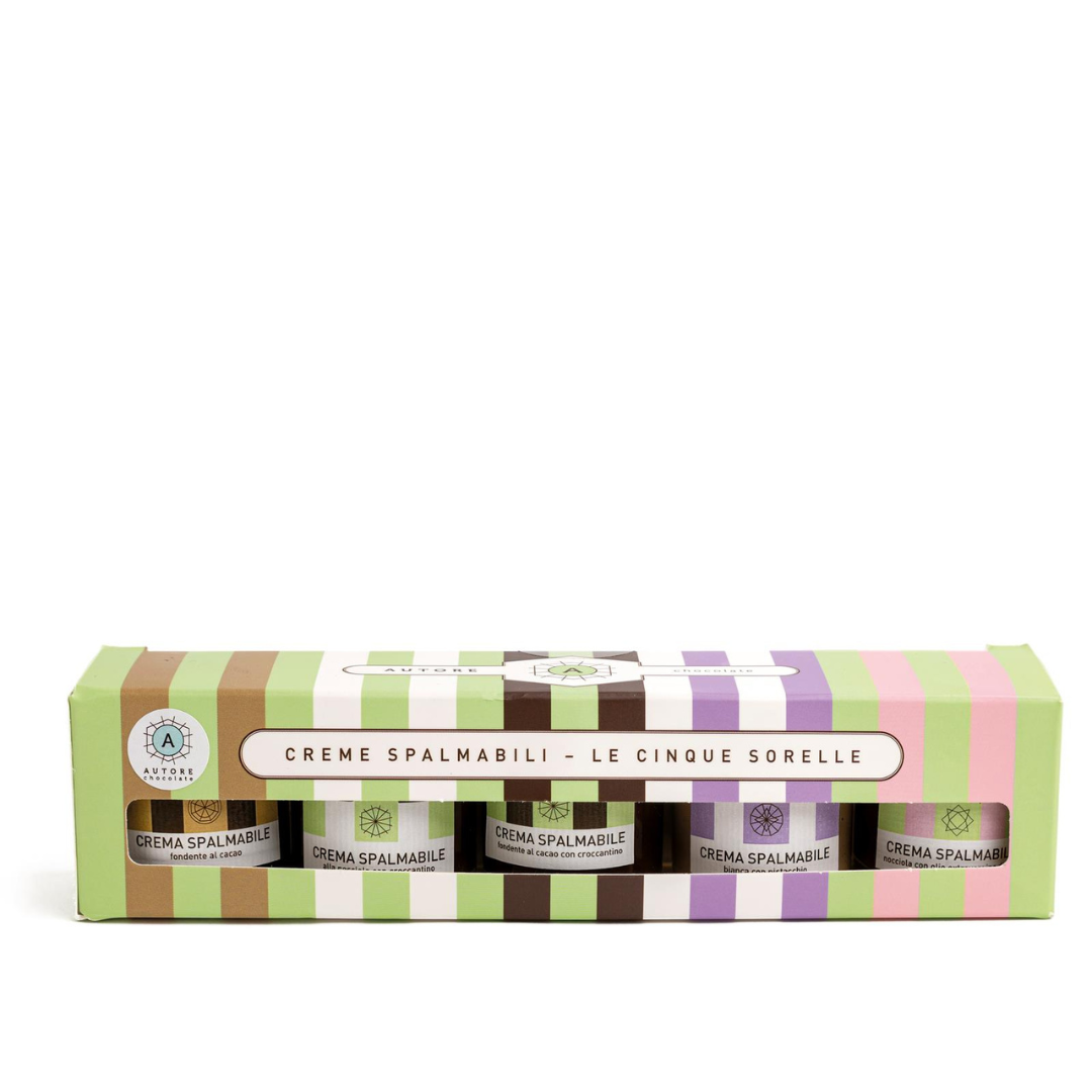 Creme spalmabili "Le 5 Sorelle" in astuccio 5x130g "Autore" Gluten Free