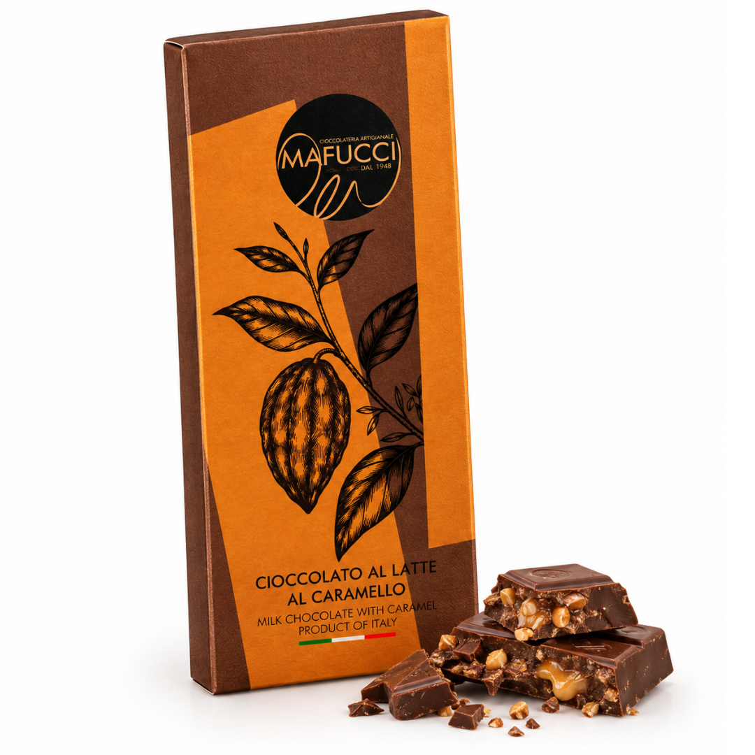 Mafucci Barre de Chocolat au Lait Aromatisée au Caramel 100g
