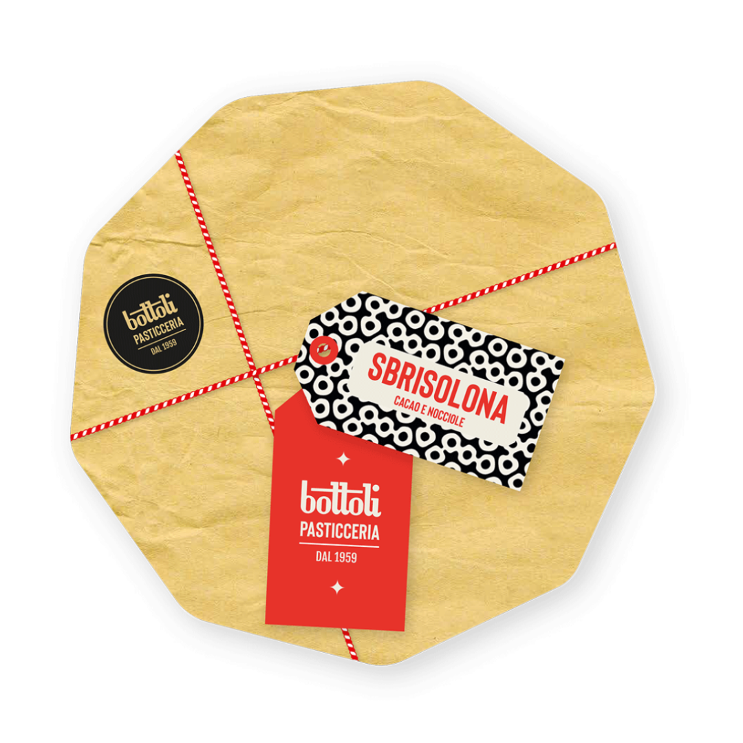La Sbrisolona di Mantova Cacao e Nocciole in carta paglia "Bottoli" 300g