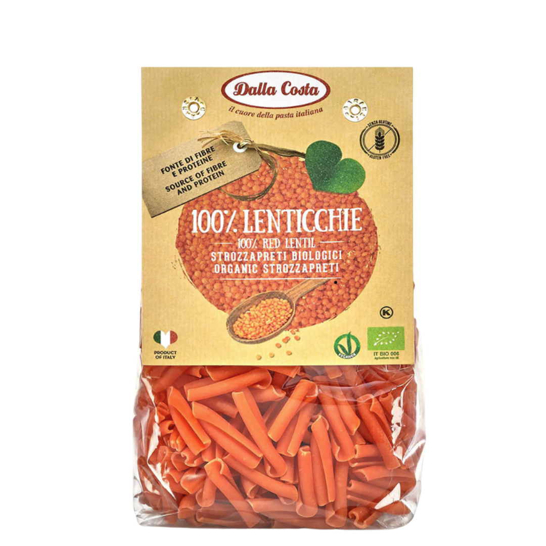 Organic Vegan Strozzapreti of Gluten Free Red Lentils from the Costa 250g