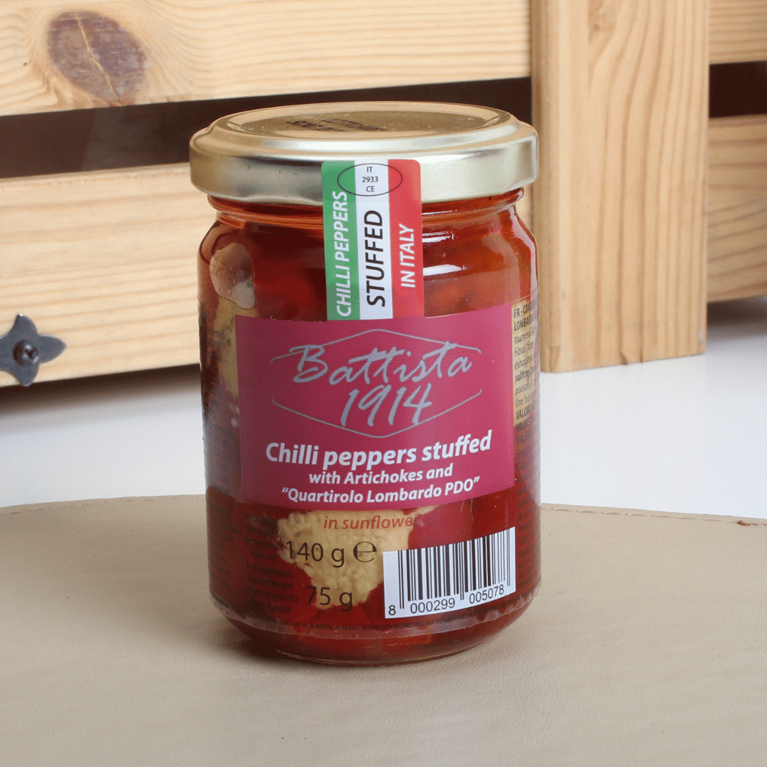 Stuffed chillies with Lombardo Quartirolo Dop Arrigoni 140g