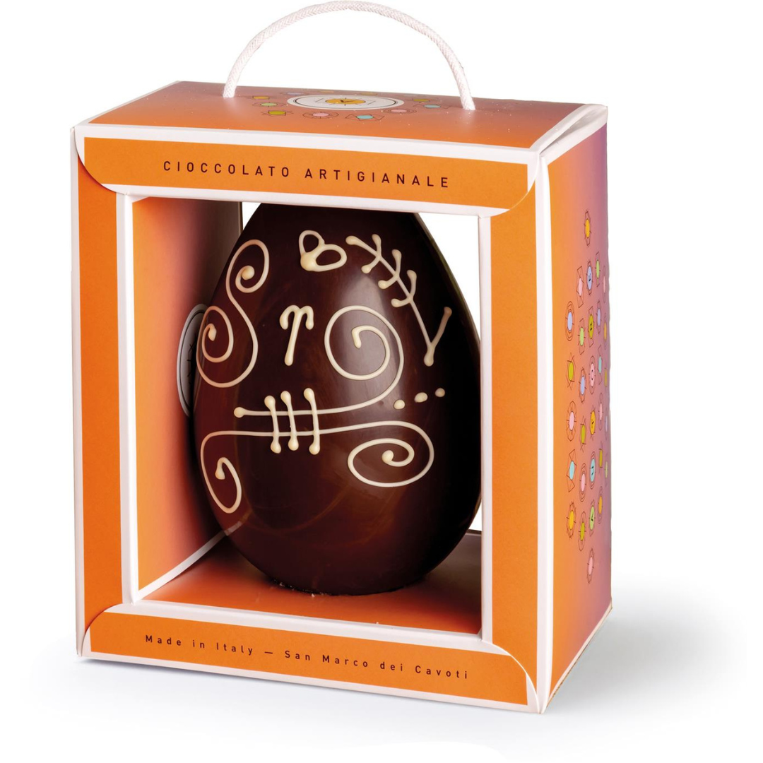 Uovo Artigianale Fondente Decorato a mano “Autore” 250g