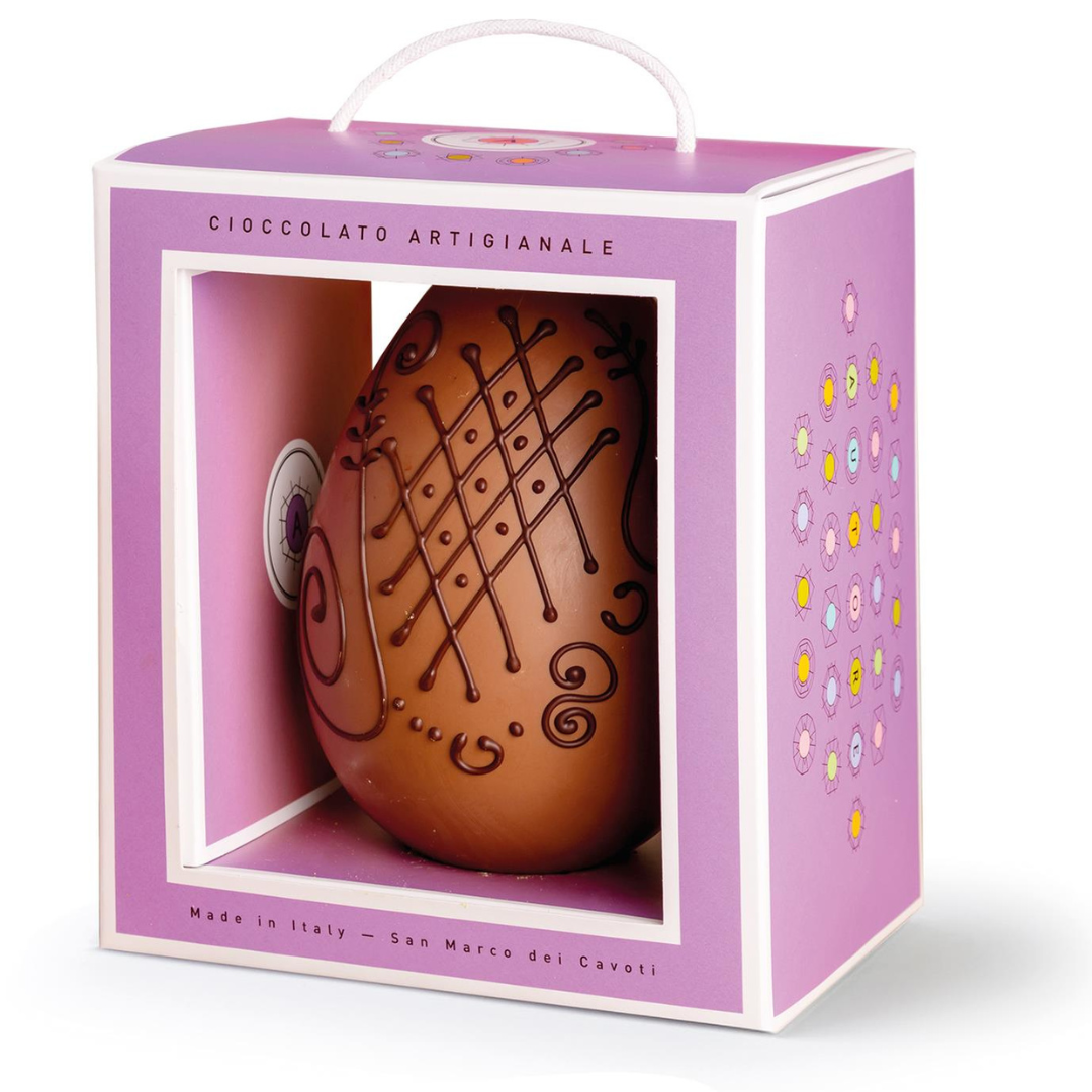 Uovo Artigianale al Latte Decorato a mano “Autore” 250g