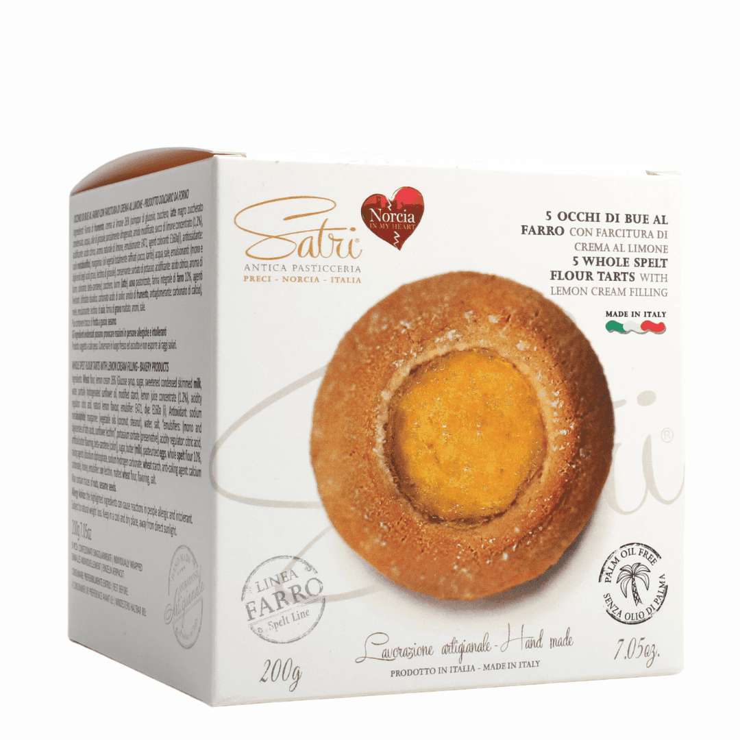 Occhio di Bue al Farro con Crema al Limone in astuccio 5pz Satri