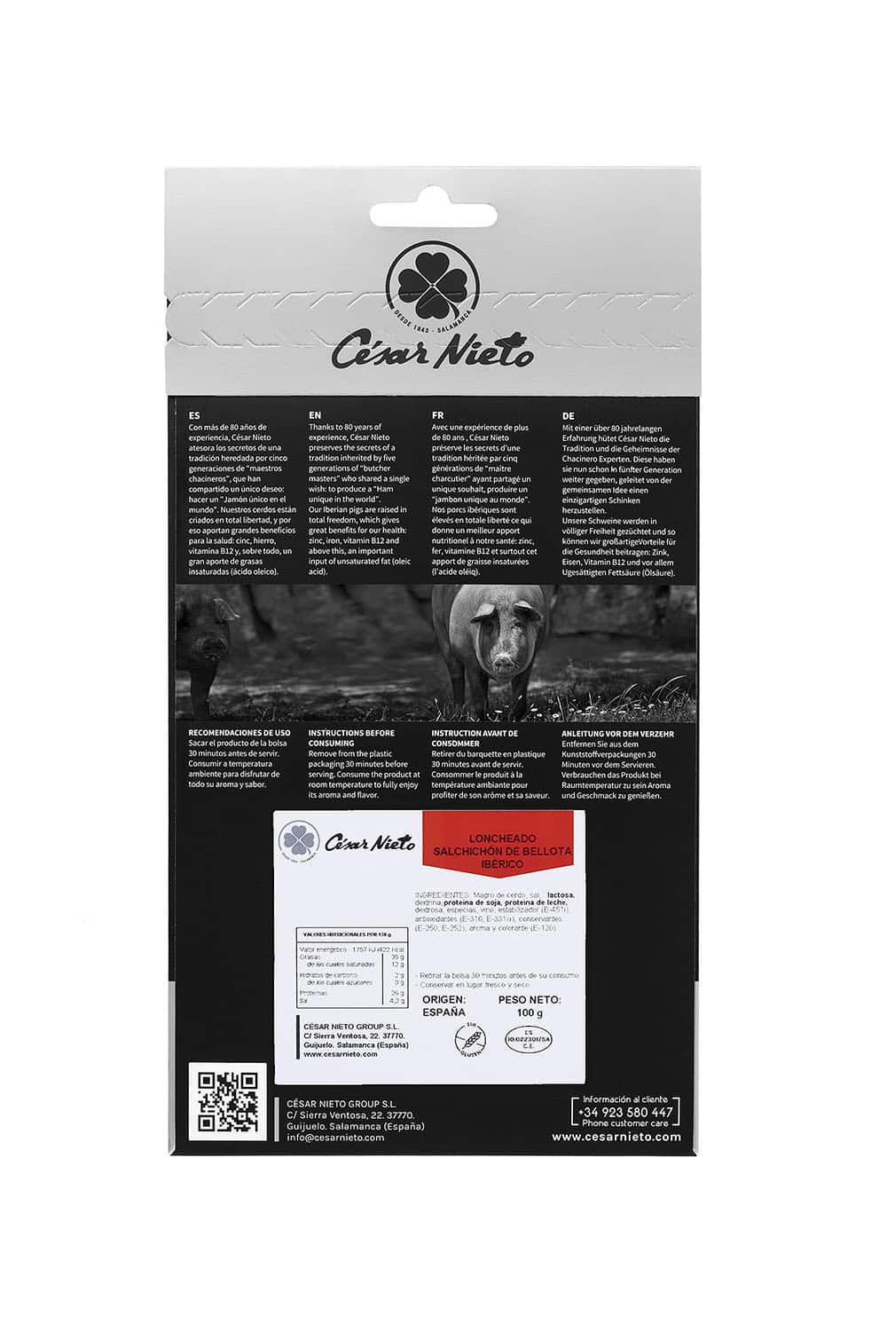 Salchichòn Ibérico de Bellota affettato Cesar Nieto 100g