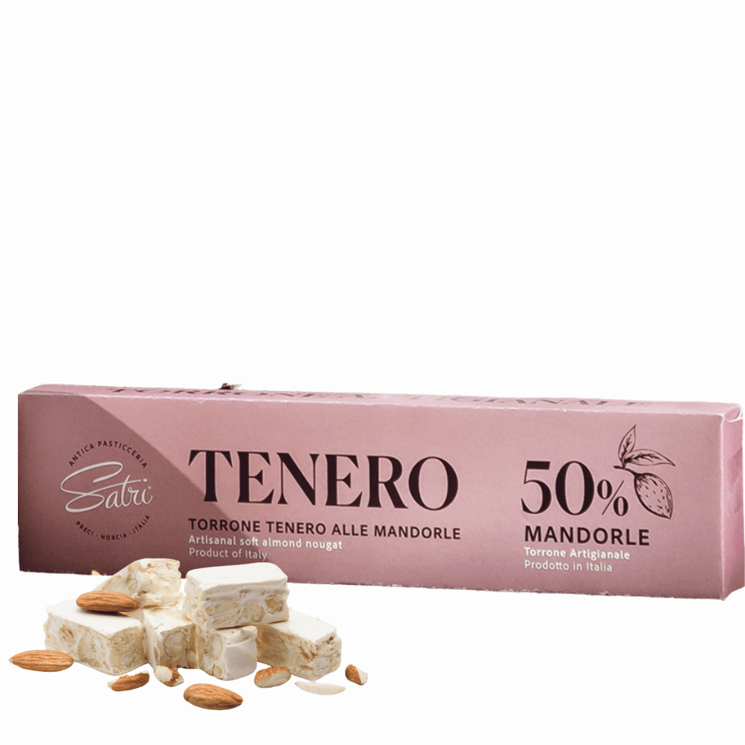 Torrone tenero artigianale "Satri" con 50% di Mandorle 100g