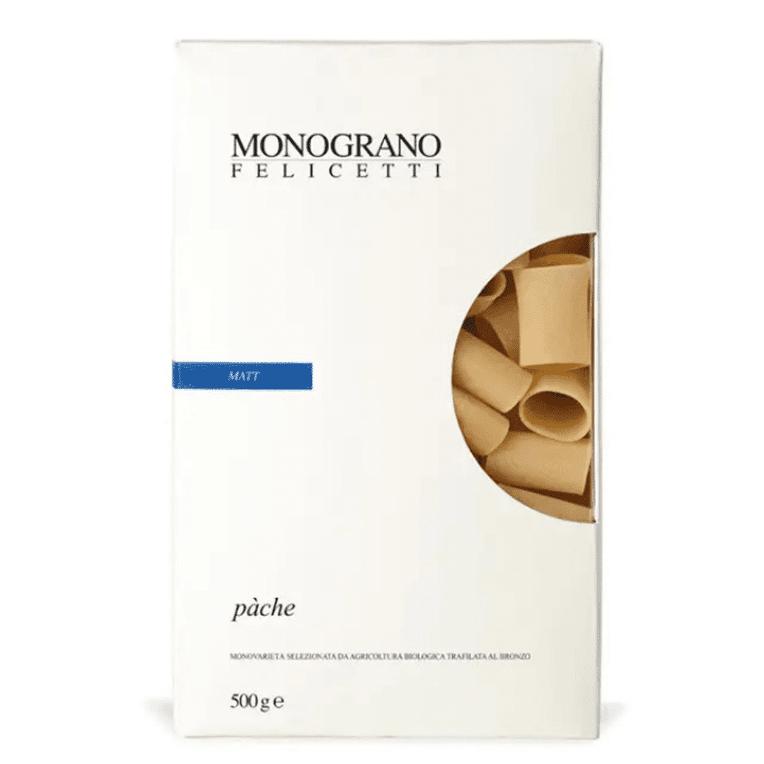 Paccheri Pàche Mat Bio trafilati al Bronzo Monograno Felicetti 500g