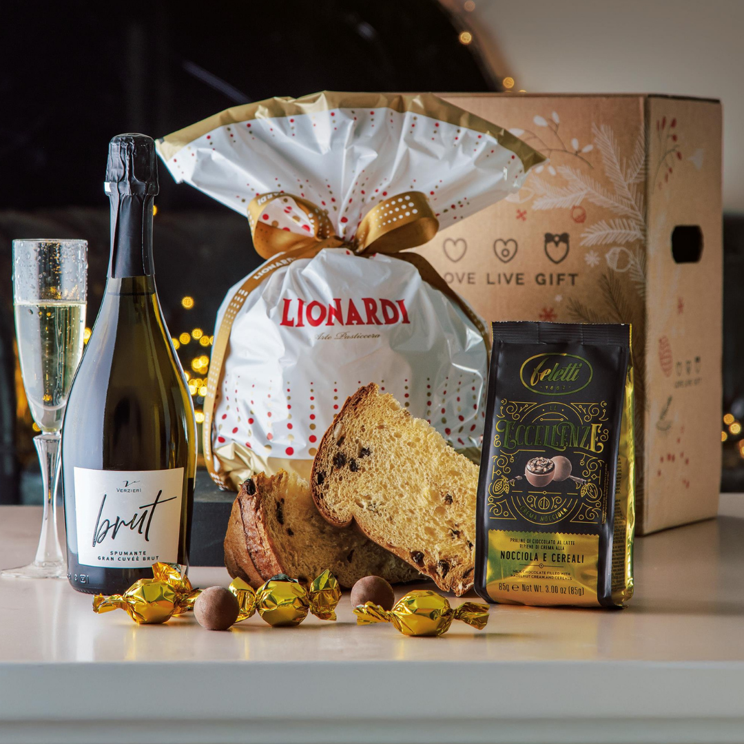 Cesto di Natale "Dimora" - Panettone, Spumante e Praline