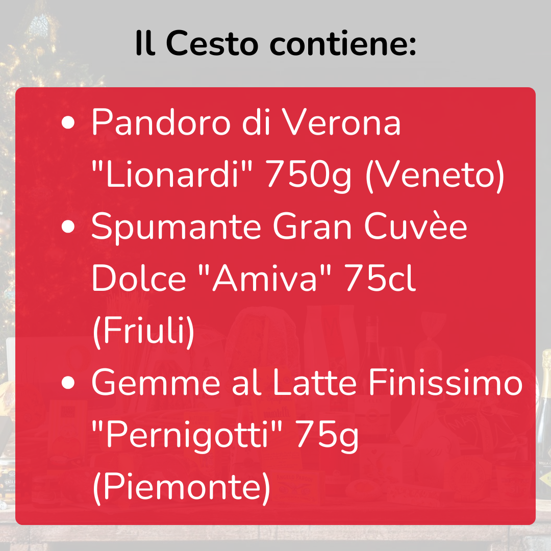 Cesto di Natale "Tradizione" - Pandoro, Spumante e Praline