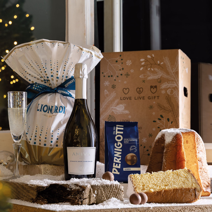 Cesto di Natale "Tradizione" - Pandoro, Spumante e Praline