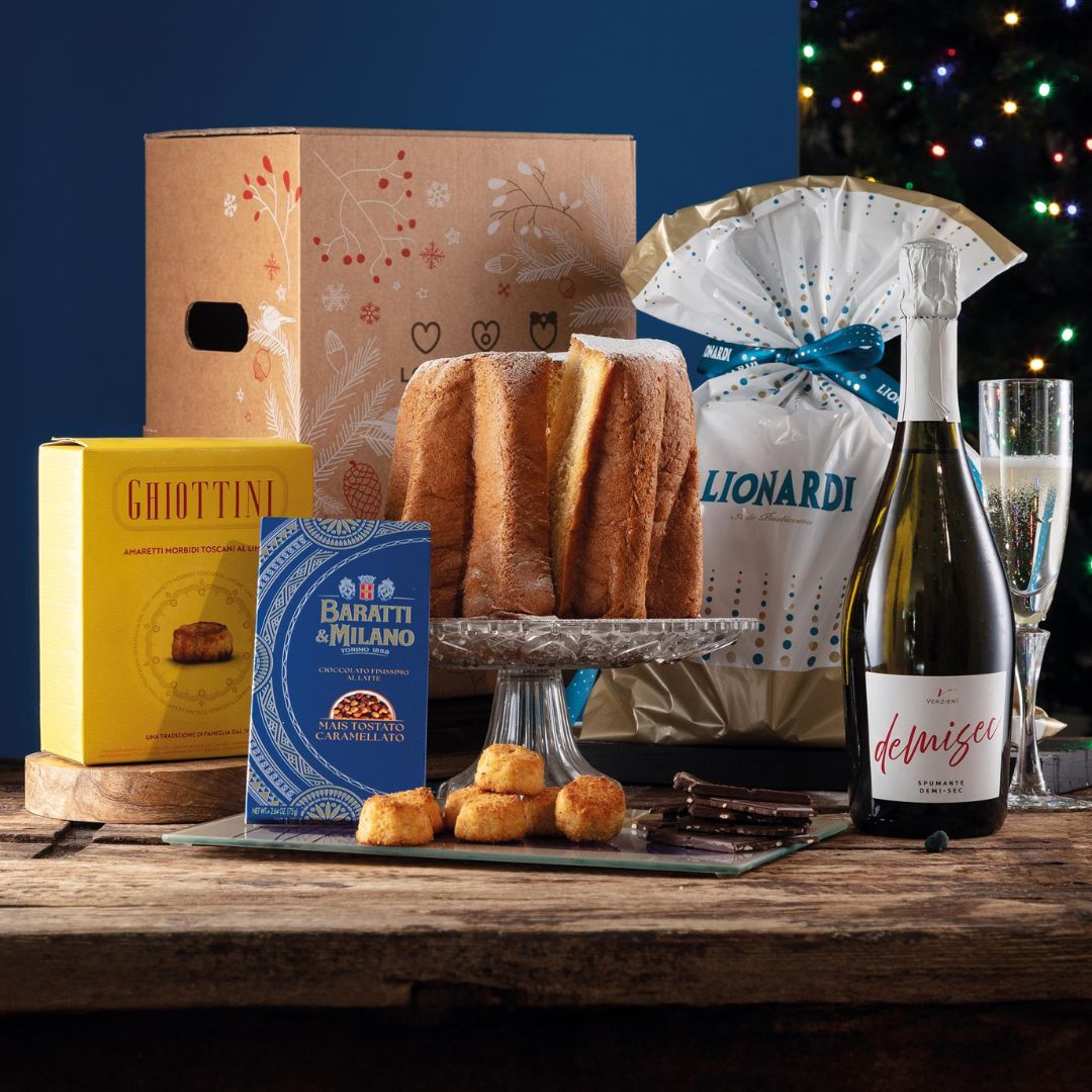 Cesto di Natale "Crepuscolo" - Pandoro, Spumante e Dolci