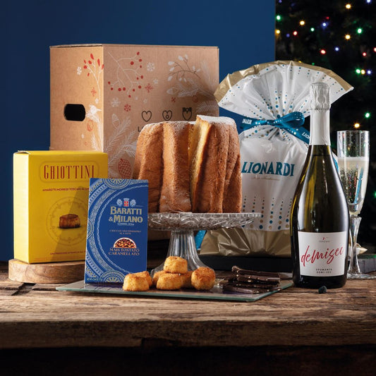 Cesto di Natale "Crepuscolo" - Pandoro, Spumante e Dolci