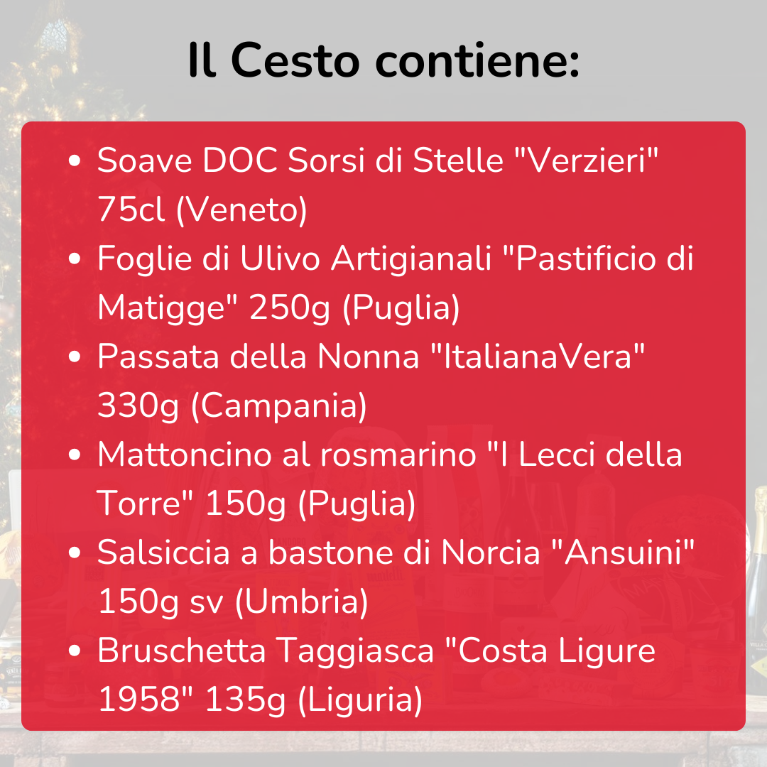Cesto di Natale "Sapori" - Contiene 6 Prodotti enogastronomici