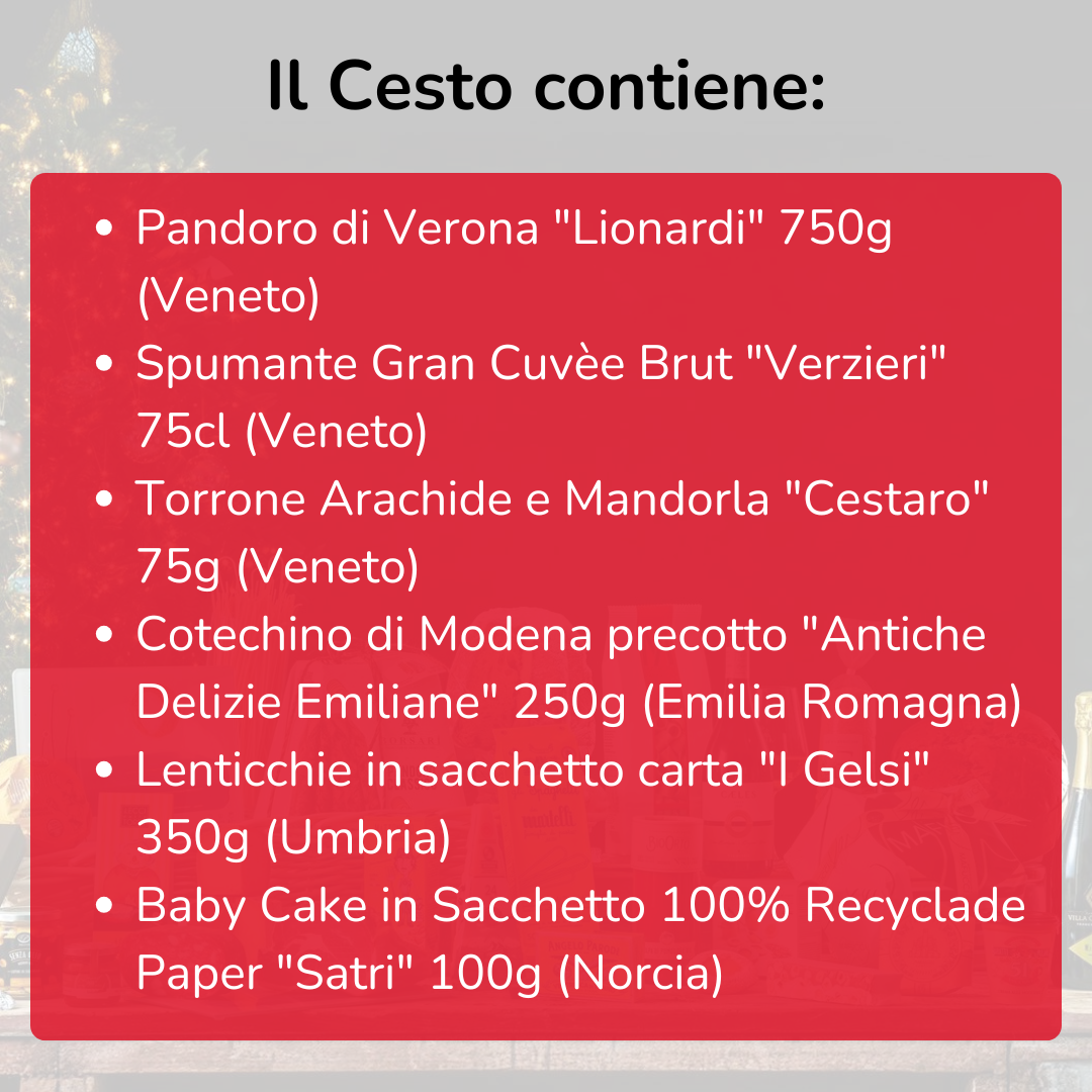 Cesto di Natale "Autentico" - Contiene 6 Prodotti tipici Natalizi
