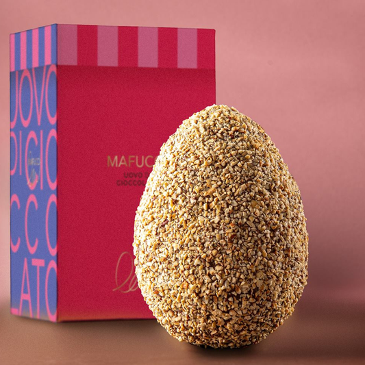Uovo di Cioccolato al Latte con copertura di granella di nocciole in astuccio "Mafucci" 350g