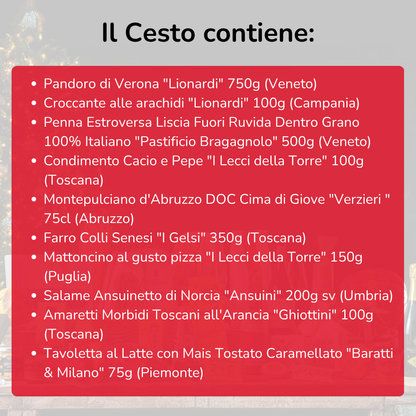 Cesto di Natale "Soffio di Natale" - 10 prodotti enogastronomici
