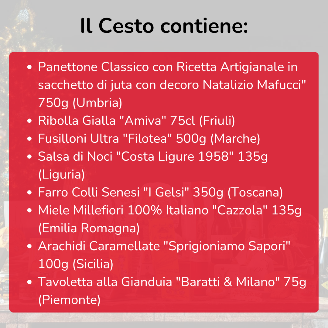 Cesto di Natale "Chalet" - 8 prodotti enogastronomici Tipici