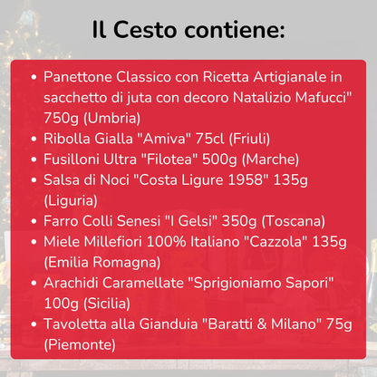 Cesto di Natale "Chalet" - 8 prodotti enogastronomici Tipici