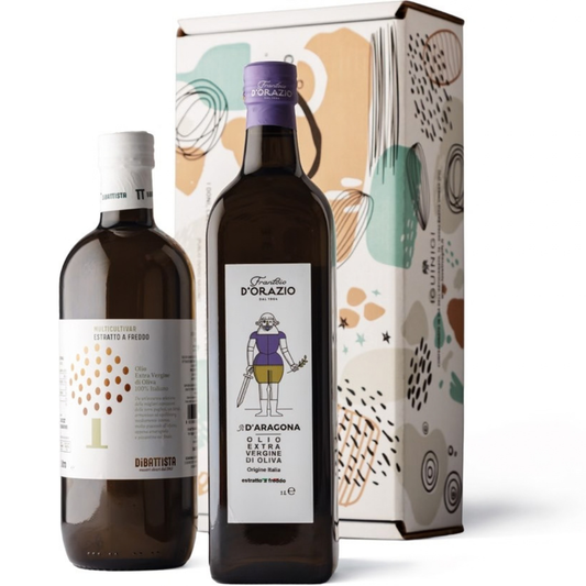 Cesto di Natale Olio "Connubio Perfetto" - 2 bottiglie Olio E.V.O. Puglia