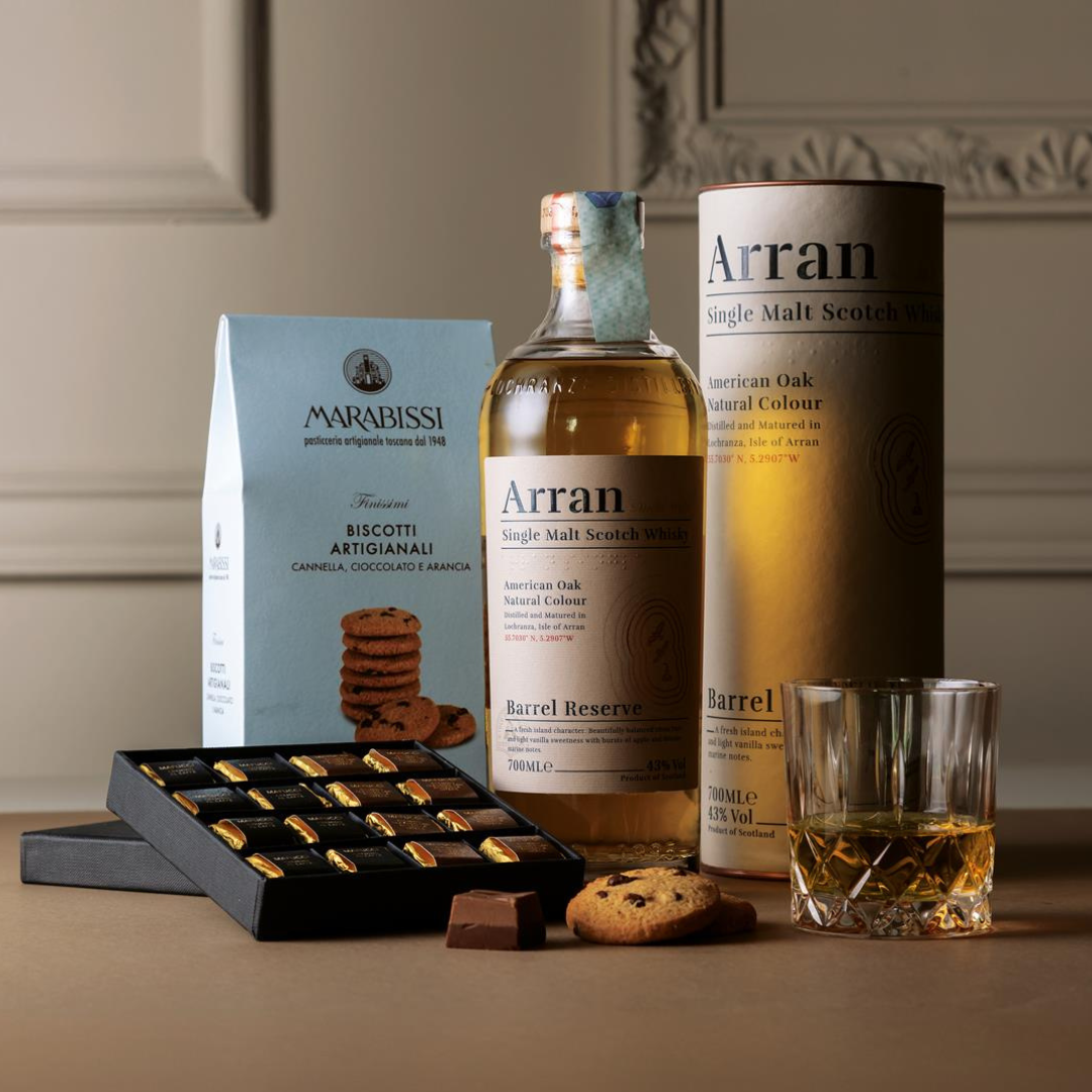 Cesto di Natale Distillati "Arran" - Whisky & Dolci