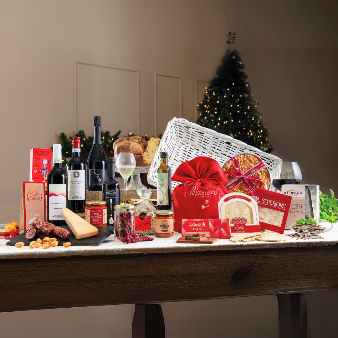 Cesto di Natale "Scrigno di Gusto" - 19 Prodotti Tipici