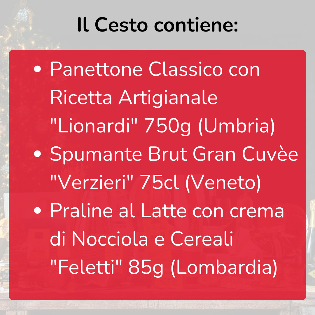 Cesto di Natale "Dimora" - Panettone, Spumante e Praline
