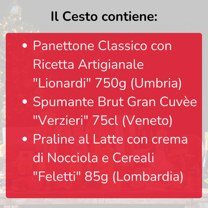 Cesto di Natale "Dimora" - Panettone, Spumante e Praline