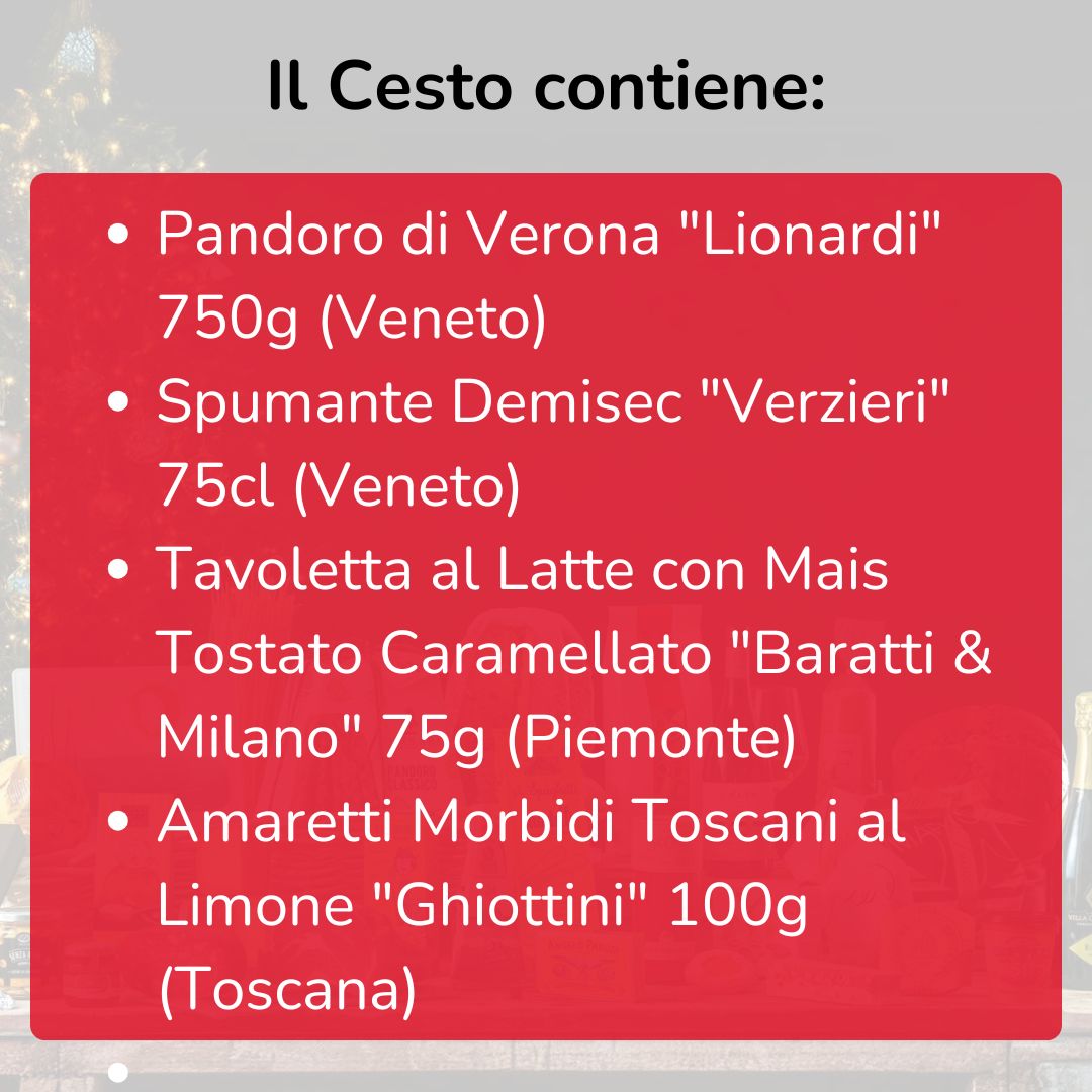 Cesto di Natale "Crepuscolo" - Pandoro, Spumante e Dolci