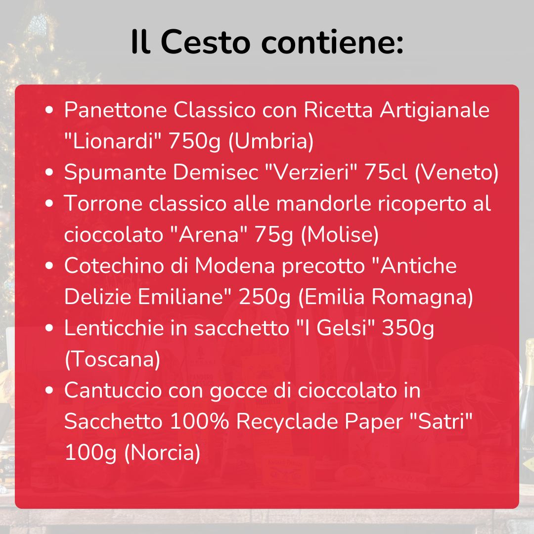 Cesto di Natale "Tentazioni" - Contiene 6 Prodotti tipici Natalizi