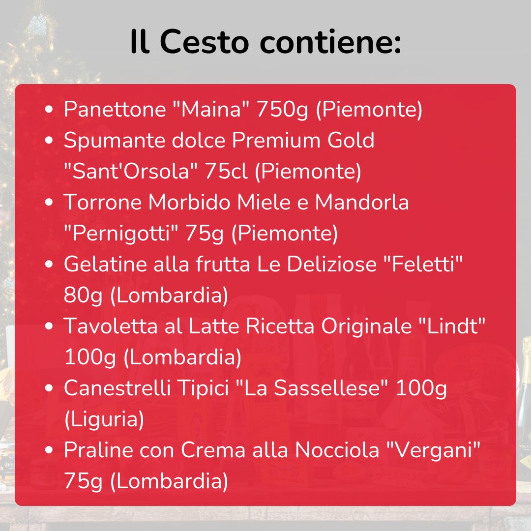 Cesto di Natale "Dolcezza" - 7 Prodotti Tipici Natalizi