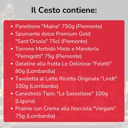 Cesto di Natale "Dolcezza" - 7 Prodotti Tipici Natalizi