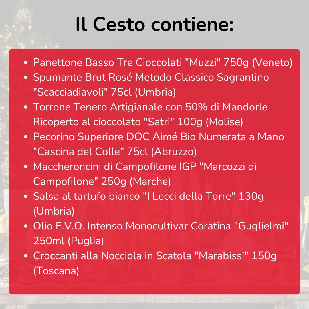 Cesto di Natale "Fiaba Eterna" - 8 Prodotti enogastronomici ricercati