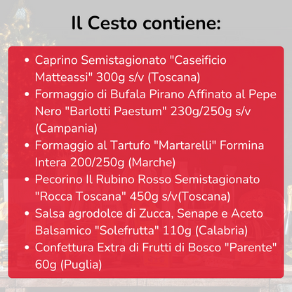 Cesto di Natale "Quattro Latti" - Degustazione di formaggi con salse in abbinamento