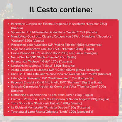 Cesto di Natale "Scrigno di Gusto" - 19 Prodotti Tipici