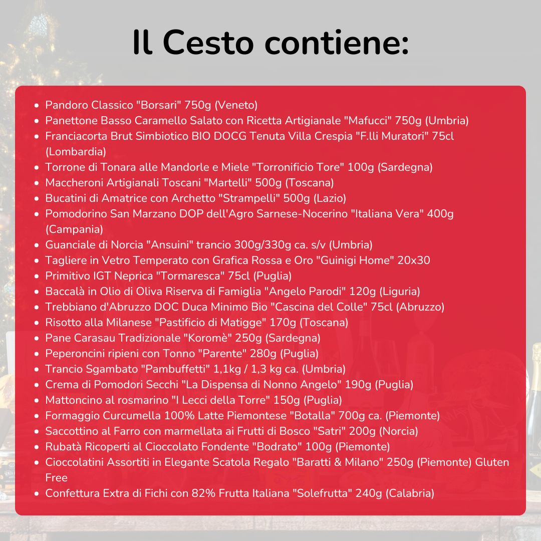 Cesto di Natale "Mille e Una Notte" - 23 prodotti enogastronomici