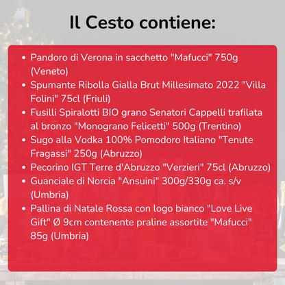 Cesto di Natale "Vintage" - 7 Prodotti enogastronomici tipici natalizi