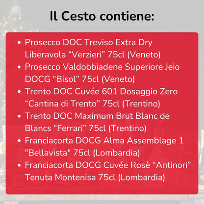 Cesto di Natale vini "Perlage" - 6 bottiglie Bollicine