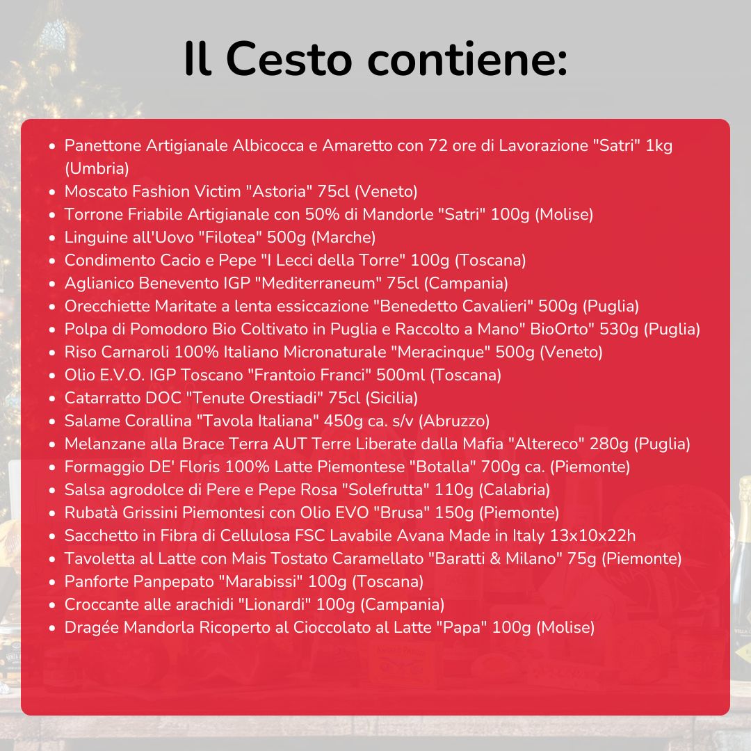Cesto di Natale "Esclusivo" - 21 Prodotti enogastronomici ricercati