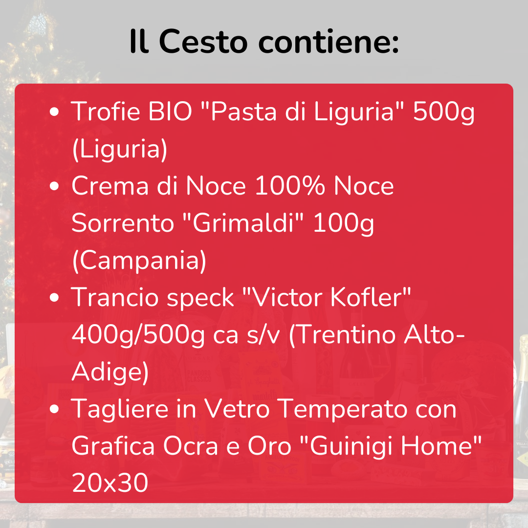 Christmas basket "Flavours of Autumn" - Trofiette with walnut cream and crispy speck - Recipe box
