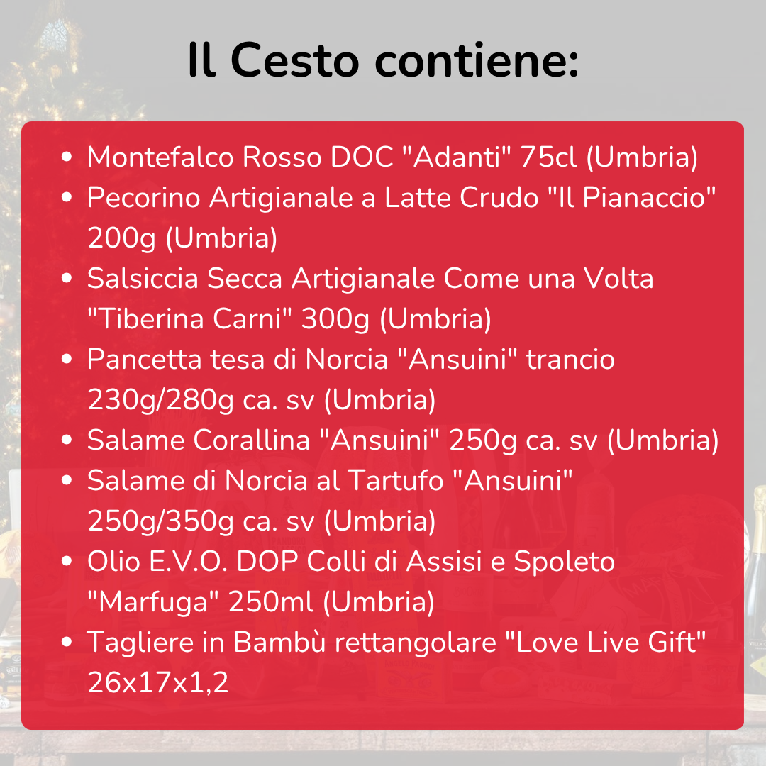 Cesto di Natale "Umbrietudine" - 8 Prodotti Tipici Umbri