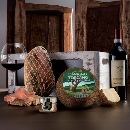 Christmas Hamper "Quartetto Affiatato" - Ripasso Valpolicella, Prosciutto and Goat Cheese Bow