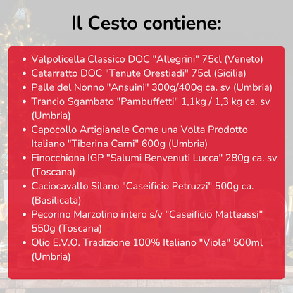 Cesto di Natale "Cuccagna" - Selezione di 9 prodotti gourmet