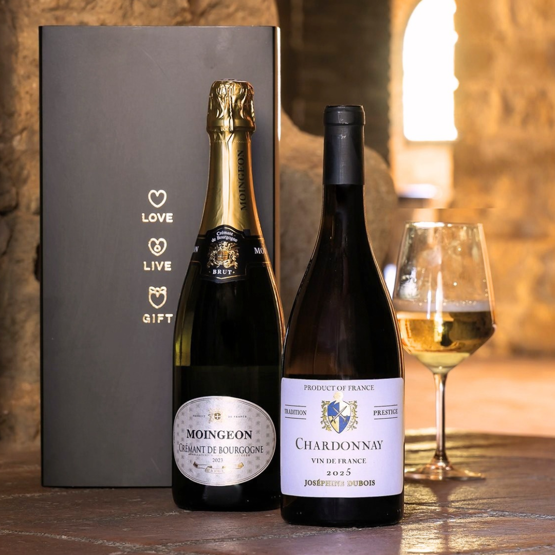 Cesto di Natale Vini "Loggia" - Cremant de Bourgogne Brut "Moingeon" e Chardonnay "Josephine Dubois"