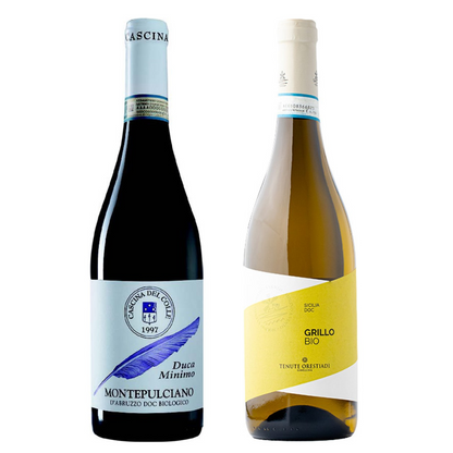 Cesto di Natale Vini Bio "Radici" - Montepulciano d'Abruzzo DOC Duca Minimo Bio e Grillo Bio IGT "Molino a Vento"