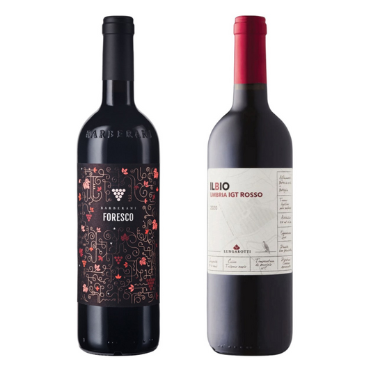 Cesto di Natale vini Bio "Essenza" - Orvieto Rosso IGT Foresco Bio e Rosso Umbria Il Bio IGT "Lungarotti"