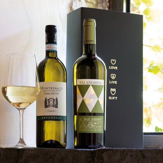 Weihnachtskorb mit Bio-Weinen „Mura“ – Falanghina del Molise DOC Bio-Di Majo Norante & Grechetto DOC Bio-„Antonelli“