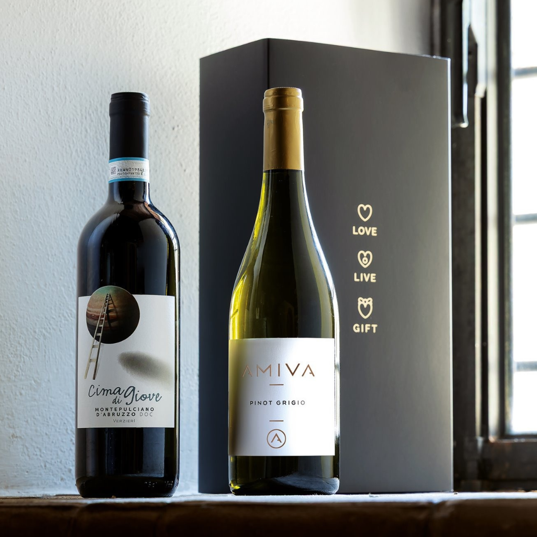 Cesto di Natale vini "Bastione" - Montepulciano d'Abruzzo DOC Cima di Giove e Pinot Grigio "Amiva"