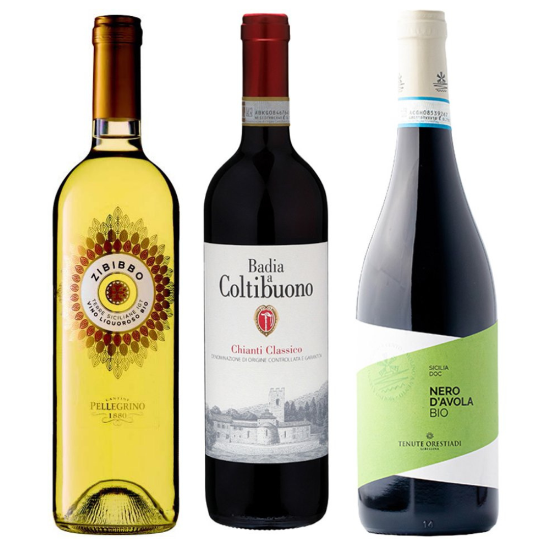 Cesto di Natale vini Bio "Respiro" - 3 bottiglie rossi e passito