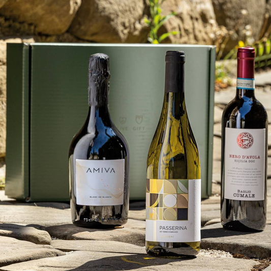 Cesto di Natale vini "Maniero" - 3 bottiglie bianco, rosso e spumante