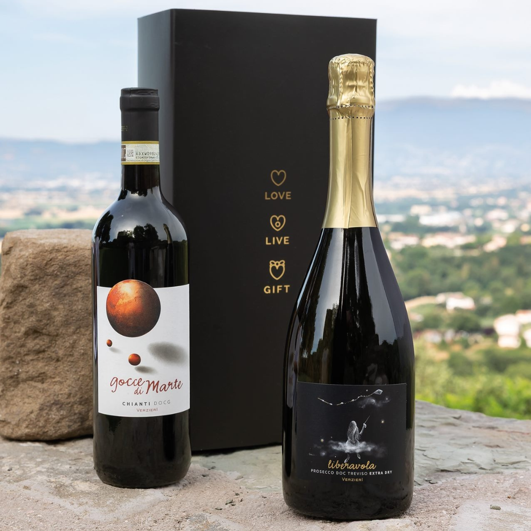 Cesto di Natale vini "Belvedere" - Prosecco DOC Treviso Extra Dry e Chianti Classico DOCG